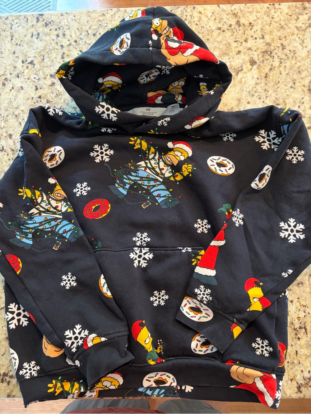 H&M Black Holiday Cartoon-Print Kids Hoodie